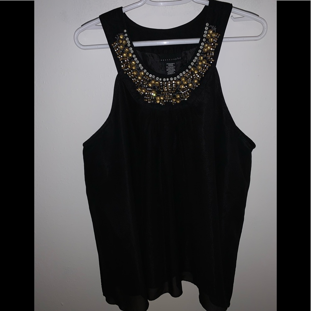 APOSTROPHE sz XL Black collared top